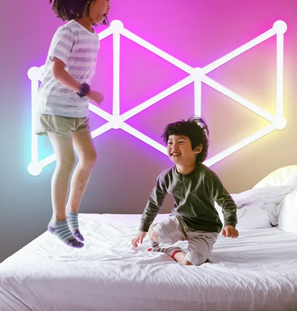 اضاءة حائط RGB ذكية 9 قطع - أبيض